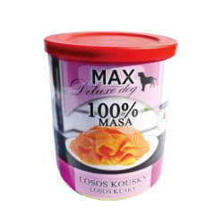 MAX Dog konzerva deluxe losos kousky 800g - 100% masa