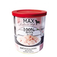 MAX Dog konzerva deluxe krůtí svalovina bez kostí 800g - 100% masa