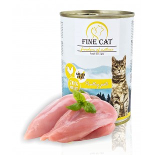 FINE CAT FoN konzerva pro kočky DRŮBEŽÍ 70% MASA Paté 400g