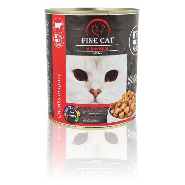 FINE CAT konzerva pro kočky s Hovězím 830 g