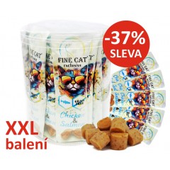 FINE CAT Exclusive Soft Roll svačinka pro kočky KUŘEC&Iacute; s LOSOSEM 25x10g - D&Oacute;ZA