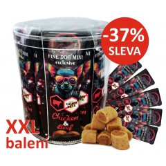 FINE DOG MINI Exclusive Soft Roll svačinka pro psy KUŘEC&Iacute; s HOVĚZ&Iacute;M 25x10g - D&Oacute;ZA