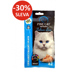 FINE CAT Exclusive Kr&eacute;mov&aacute; svačinka pro kočky LOSOS 4x15g
