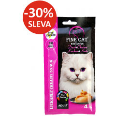 FINE CAT Exclusive Kr&eacute;mov&aacute; svačinka pro kočky KACHNA & KUŘE 4x15g