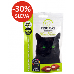 FINE CAT Exclusive Plněn&eacute; pol&scaron;t&aacute;řky pro kočky na HAIR & SKIN TUŇ&Aacute;K 60g