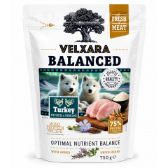 Velxara Balanced Dry FM Dog Puppy & Junior Monoprotein Turkey & Rice 750 g