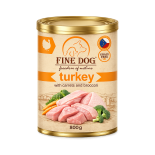 FINE DOG FoN Grain-free konzerva KRŮTÍ s mrkví a brokolicí 800g