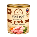 FINE DOG FoN Grain-free konzerva VEPŘOVÉ s mrkví a špenátem 800g
